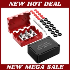 Joinfworld Heavy Duty 500A Bus Bar Waterproof Power Distribution Red & Black