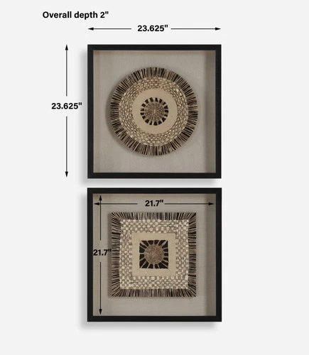Uttermost 04367 Intertwine 24" x 24" Framed Shadow Boxes - Set of - Beige - Picture 5 of 6