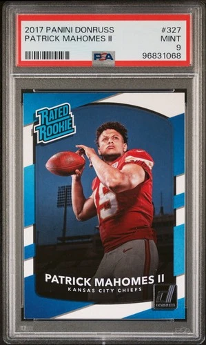 🔥 2017 PANINI DONRUSS PATRICK MAHOMES II #327 RATED ROOKIE RC MINT PSA 9 🔥