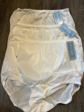 3 Pair Dixie Belle White Nylon Size 7 Scalloped Leg Panty Style 719 by Velrose