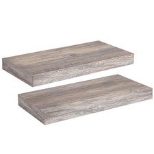 Floating Shelves For Wall Set Of 2 Greige 15.7 Inch Invisible Brackets