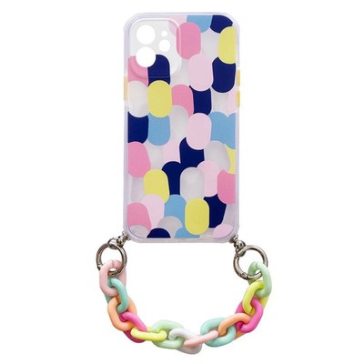 HURTEL COLOR CHAIN     CASE GEL-HÜLLE FÜR IPHONE 8 PLUS 7 PLUS MIT KETTE