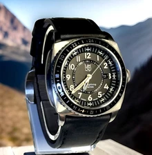 Luminox P-38 Lightning Air GMT 44mm Stainless Black Dial Quartz Leather XA.9421