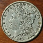 1884-P Morgan Silver Dollar-Fine