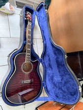 Acoustic Guitar Used Ibanez AEF37E Trans Red Acoustic Electric Guitar 