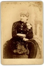 CDV Circa 1890s A.E. Dumble Gorgeous Lady Fancy Dress Rochester NY