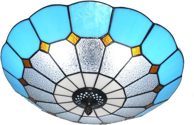 Tiffany Style 16'' Stained Glass Flush Mount Ceiling Light for Any Room