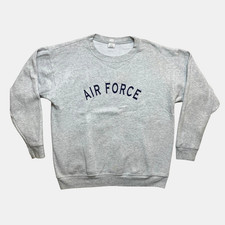 Vintage US AIR FORCE Sweatshirt Mens M Gray Cotton Blend Pullover Crew Neck