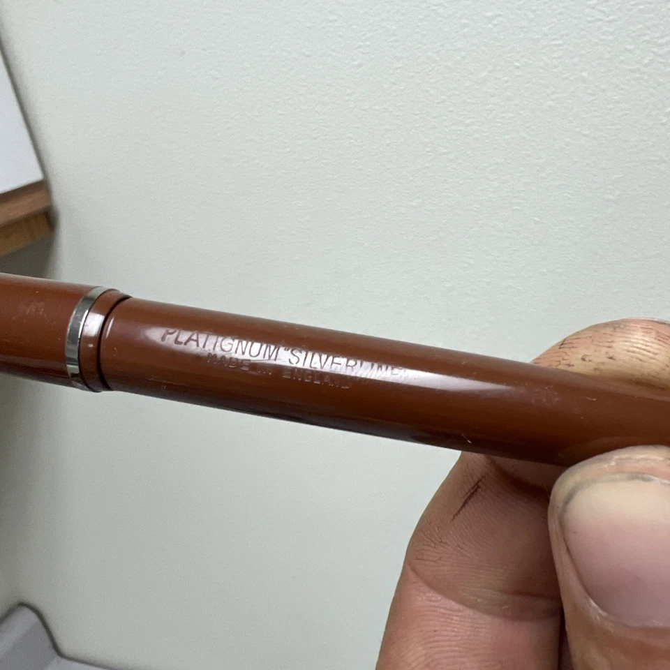 Lote itálico pluma estilográfica Platignum Silverline vintage - 7 plumín 2 plumas - Inglaterra Foto 3 de 4