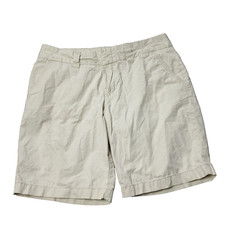 Tommy Hilfiger Shorts Womens 8 32x9 Chino Khaki Cream White Casual Adult Cotton