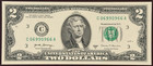 True Flipper, UNC $2 Two Dollar Bill Fancy Serial Number 06990966 — photo 2