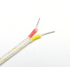 K-Type Thermocouple Wire AWG 24 Solid w. High Temperature Fiberglass Insulati