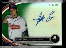 2013 BOWMAN PLATINUM GREEN /399 AUTO DANNY SALAZAR INDIANS