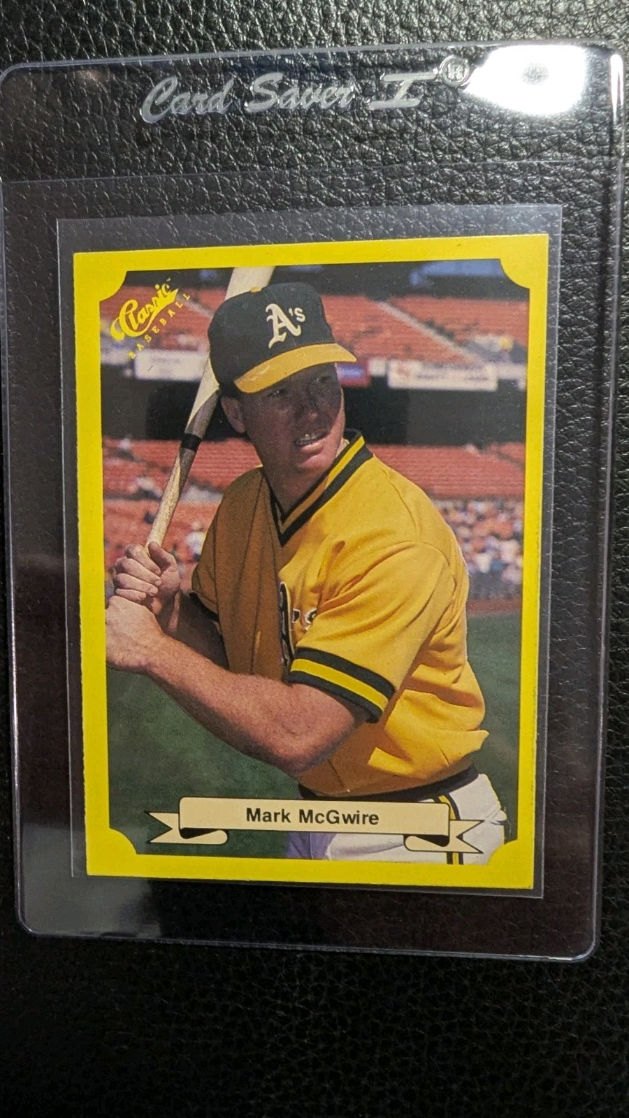 1987 CLASSIC YELLOW #121 MARK MCGWIRE OAKLAND ATHLETICS GREEN BACK