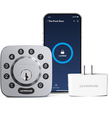 UltraLoq U-Bolt 5 in 1 Bluetooth Enabled and Keypad Smart Deadbolt Door Lock. A2