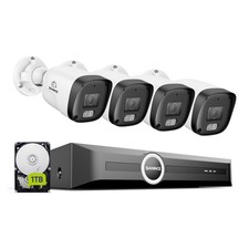 SANNCE 8CH POE CCTV Security System 6MP NVR with 4x 3MP Outdoor IP Cameras