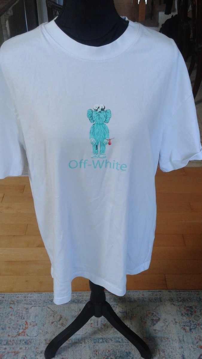 OFF WHITE X KAWS COLAB. MEN T SHRT SIZE 2XL WHITE COLOR | eBay