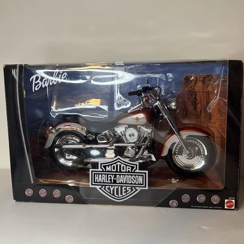New ListingMattel 26132 Fatboy Harley Davidson Motorcycle for Barbie -ONE MIRROR BROKEN-