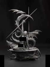 Dark Elf Warrior Queen Resin Model 1/24 Fantasy Naked Demon Wings Dragon Base