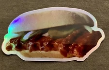 McDonalds MCRIB Vinyl HOLO STICKER /Decal 3x2”