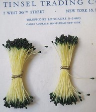 2 bu Vintage/Antique Green/Black Stamens 144 Double Head Stems Millinery UNUSED