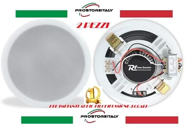 POWER DYNAMICS COPPIA ALTOPARLANTI SOFFITTO 100V INCASSO CONTROSOFFITTO CARTONGESSO 16,5 CM