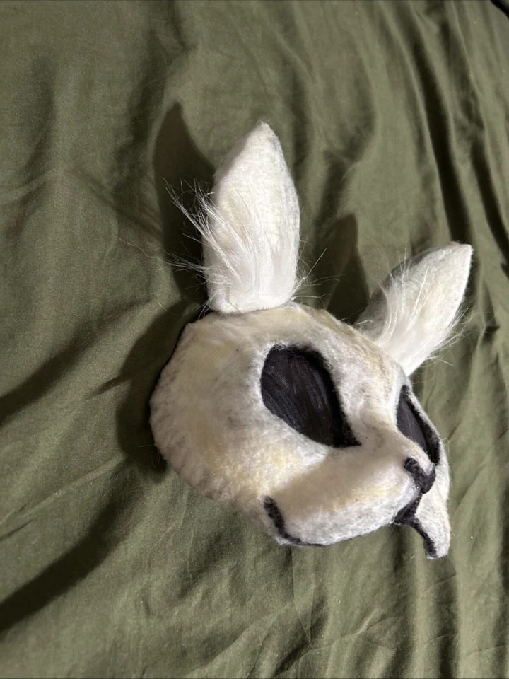 rabbit Mask/white/tan/black/grey - Image 3 of 4