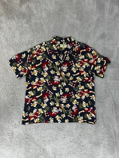 ORIGINAL ISLAND WEAR Island Shores Hawaiian Shirt XXL, Button Up, Surfing Santa