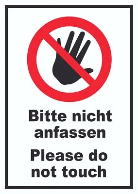 HB-DRUCK Bitte nicht anfassen Schild Do not touch