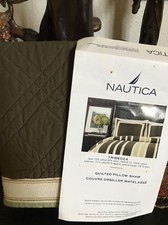 NAUTICA "TRIBECCA" 2pc QUILTED PILLOW STANDARD SHAM NIP very nice
