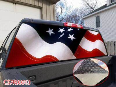 American Flag Pick Up Truck SUV Rear Back Window Graphics Decal Wrap Tint