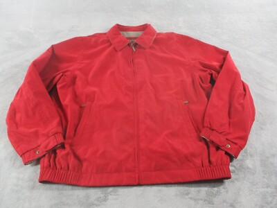 Rainforest Harrington Jacket Mens XXL Red Full Zip Bomber Lined Pockets  Vintage