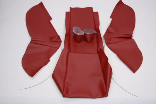 PORSCHE 356 SPEEDSTER BUCKET SEAT COVERS PAIR RED VINYL - Picture 3 of 4