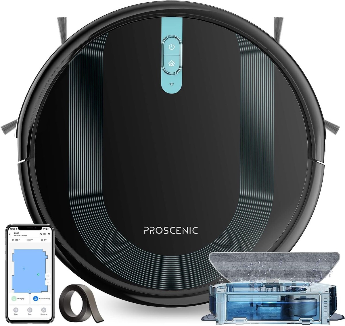 Proscenic 850T Robot Vacuum Cleaner with Mop, 3000Pa Strong