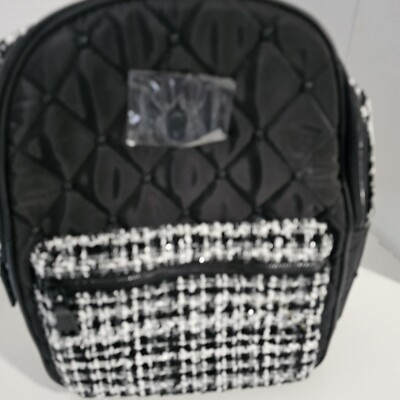 BADGLEY MISCHKA Big Diamond Quilted Nylon Backpack NWT Black  display picture 1