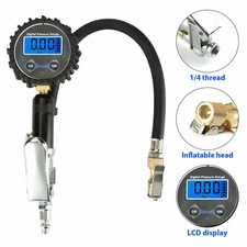 Digital Tire Air Inflator Pressure Gauge Meter Bike Car Truck LCD Display 250PSI