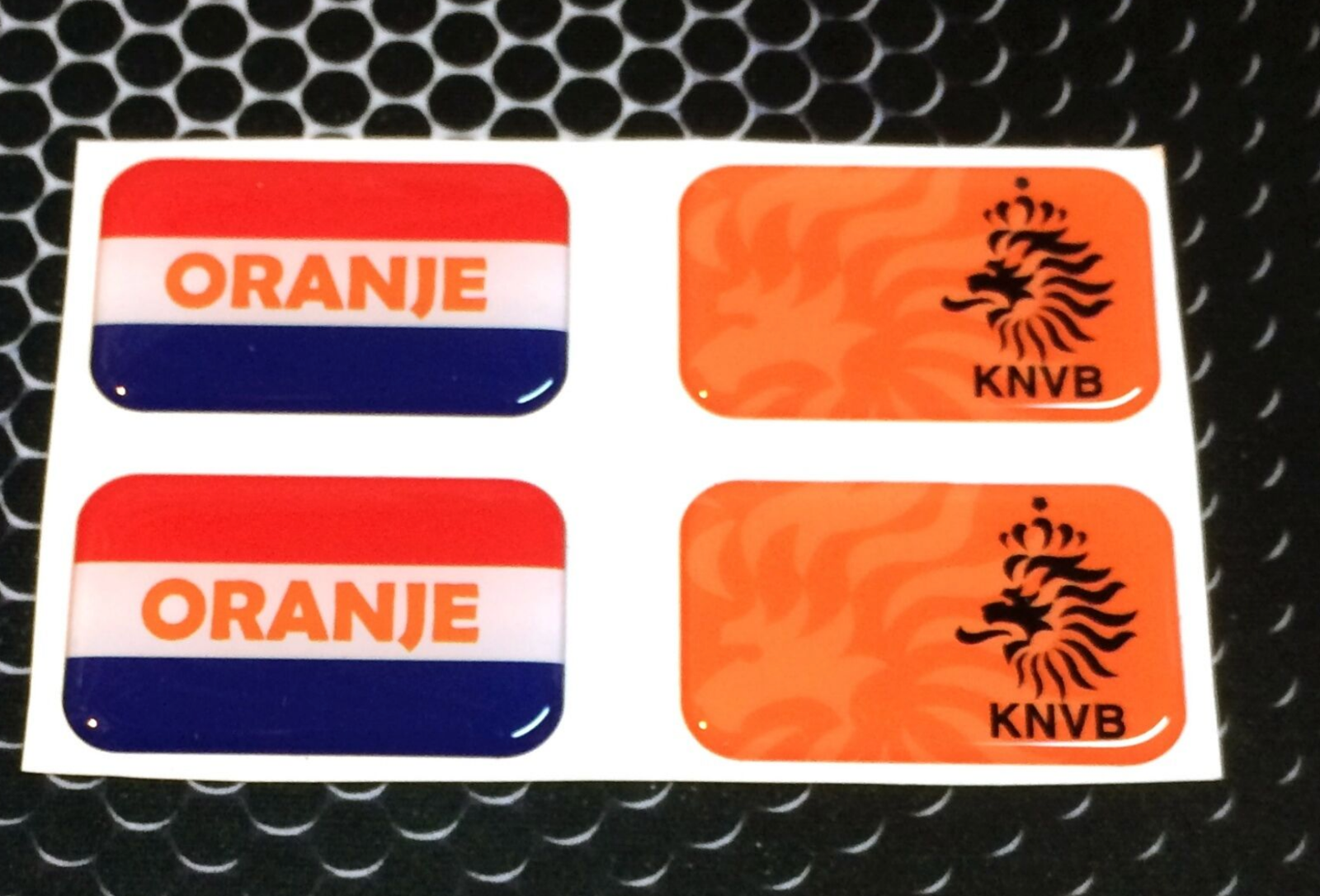 Netherlands Holland Knvb Football Soccer Flag Raised Clear Domed Lens Decal