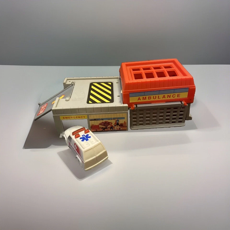 Juego de emergencia Mattel Hot Wheels City 1993 de colección coche Sto & Go con ambulancia 94 Foto 2 de 4
