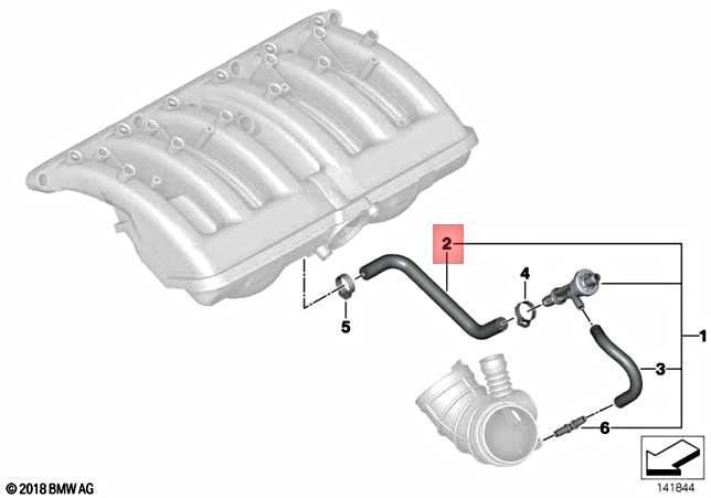 Genuine BMW E39 E46 E53 E83 E85 Z3 Vacuum Control Hose Elbow OEM 