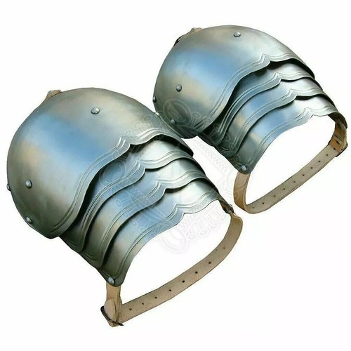 Par Medieval de Calzoneras Standa Larp Sca Gótico Acero Armadura de Hombro Navidad - Imagen 6 de 6