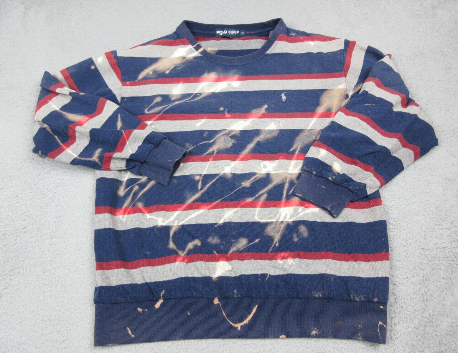 Polo Ralph Lauren maglione uomo extra large blu golf pony logo felpa casual