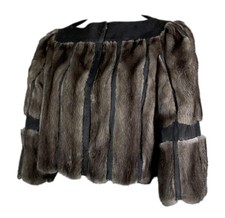 2007 Christian Dior By John Galliano Brown Mink & Leather Cropped Jacket