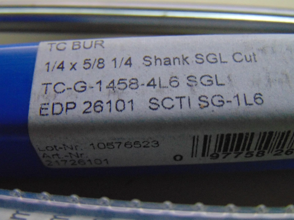 Pferd Cylindrical 1/4" Carbide Burr Bur Tool Die Grinder Bit 1/4" Shank 5/8 1/4 - Image 3 of 3