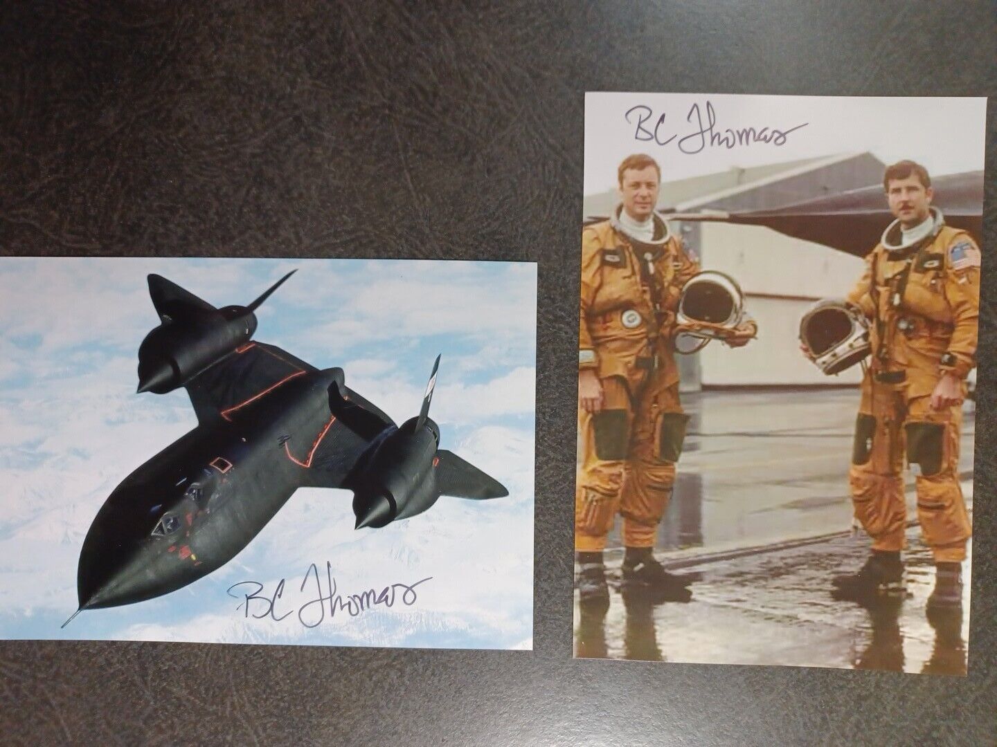 BC THOMAS 2 Hand Signed Autograph PHOTO S- AIR FORCE & NASA TEST PILOT SR-71