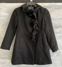 NEW Big Girls ROTHSCHILD Ruffle Coat Jacket, Size S 7/8 - Black