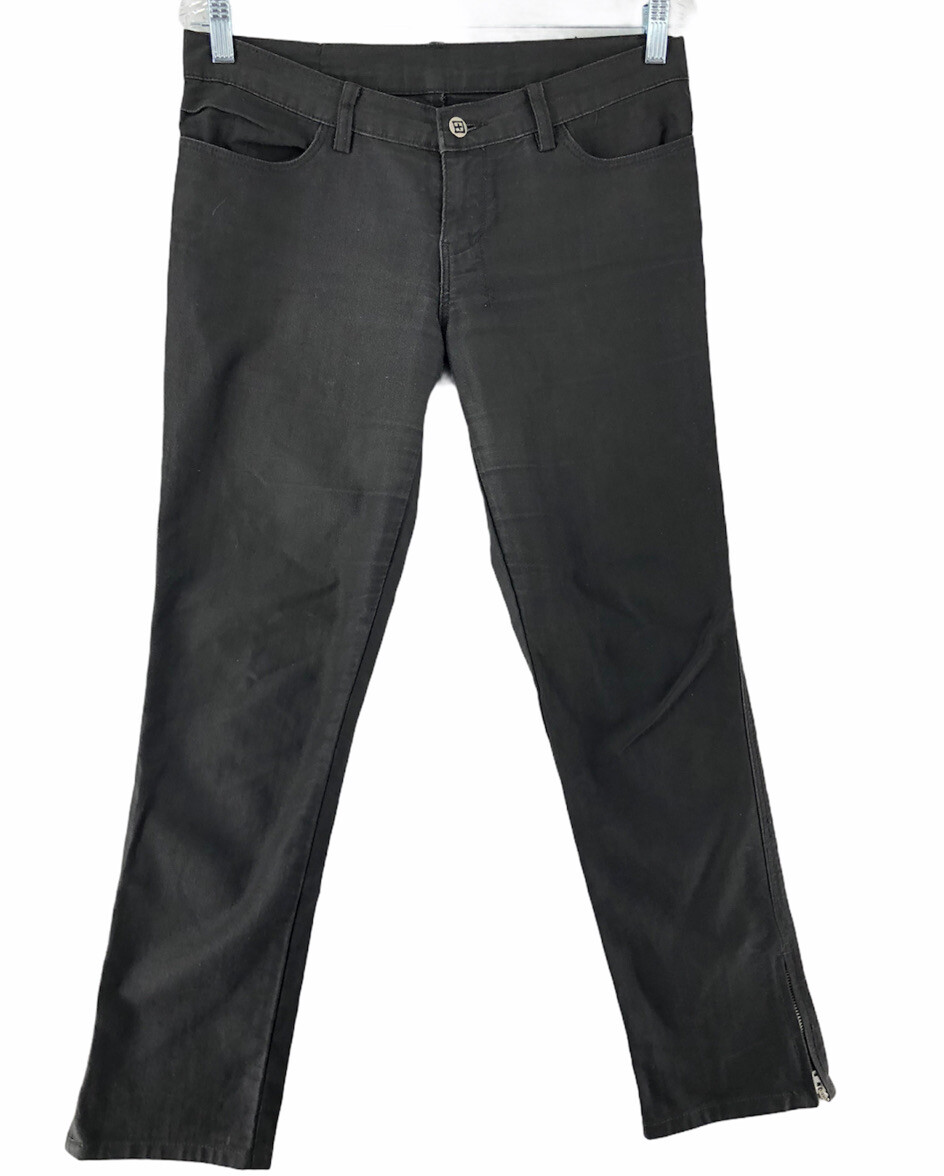 KSUBI Black Super Skinny Zip Hem Black Grease Jeans Women's Size