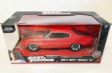 NEW Jada Toys 97193 Fast Furious DOM'S CHEVY CHEVELLE SS Glossy Red 1:24 Vehicle