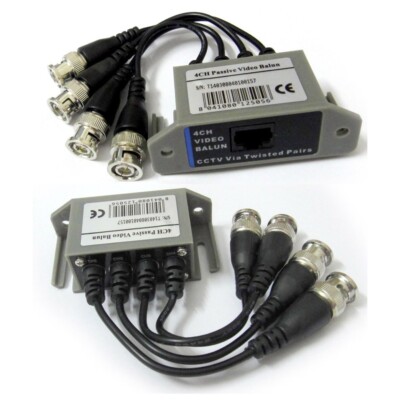 Balun video passivo 4CH per telecamere TVI CVI AHD CCTV Via doppini