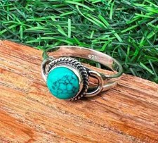 Turquoise Gemstone Ring 925 Sterling Silver Handmade Lovely Ring All Size  R08
