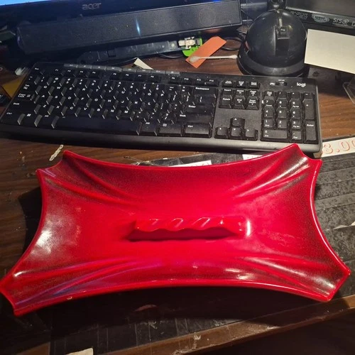 Vintage MCM Royal Haeger 149 USA Ceramic RED Ashtray Mid Century Modern